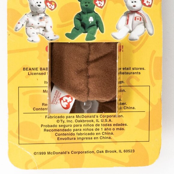 Britannia The Bear 1999 McDonalds Ty Beanie Baby Rare Errors 1993 OakBrook Colle - Picture 4 of 4